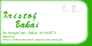 kristof bakai business card